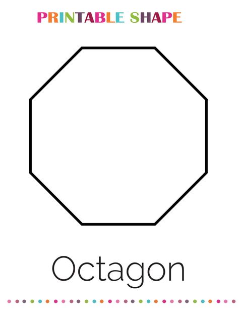 Octagon Template Free Printable, Large Shapes Free Printable, Shape Coloring Pages Free Printable, Shapes Template Free Printable, Printable Shapes Templates, Shape Templates Printable Free, Shape Lessons, Shapes Coloring Pages, Preschool Color Activities