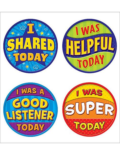 Good Behavior Wear'Em Badges | Motivational sticker, Reward stickers, Emotions preschool Caught Being Good, Free Classroom Printables, Classroom Awards, Emotions Preschool, Behavior Rewards, Teacher Classroom Decorations, Brag Tags, Kindergarten Coloring Pages, School Badges