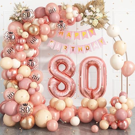 Amazon.com: 80th Birthday Decorations Sand White Gold,80th Birthday Balloon Arch Garland Kit With Happy 80th Birthday Number 80 Foil Balloons,Happy Birthday Banner for Women Men 80th Birthday Party Decoration : Toys & Games Female 80th Birthday Party Ideas, Rose Gold 80th Birthday Party, 80 Birthday Party Ideas Decoration, 80th Birthday Party Ideas For Grandma, Rose Gold Birthday Party Decorations, 80th Birthday Party Ideas, Birthday Balloon Arch, 80th Birthday Party Decorations, 80 Birthday