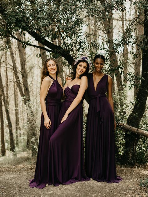 Deep Purple Bridesmaid Dresses, Royal Purple Bridesmaid Dress, Eggplant Bridesmaid Dresses, Aubergine Dress, Dark Purple Bridesmaid Dresses, Multi Wrap Dress, Purple Party Dress, Dark Purple Dresses, Plum Bridesmaid Dresses