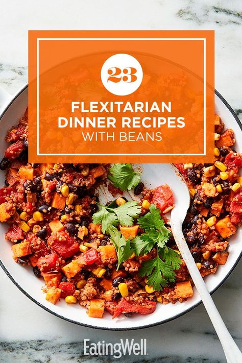 Enjoy a tasty and filling dinner with these recipes that are appropriate for the flexitarian diet. As you opt for more plant-based meals, it’s important to get enough protein in your diet and beans are a great way to do that. #dinner #dinnerideas #supperideas #dinnerrecipes #healthydinnerideas #healthydinnerrecipes #healthyrecipes Dinner Recipes With Beans, Flexitarian Meal Plan, Recipes With Beans, Diet Soups, Weight Watcher Vegetable Soup, Snack Diet, Vegetarian Gumbo, Quinoa Veggie Burger, Quick And Healthy Breakfast