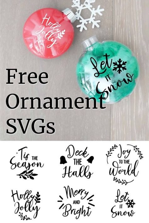 Cricut Christmas Ball Ornaments, Christmas Svgs For Ornaments, Diy Christmas Glitter Ornaments, Diy Vinyl Ornaments, Free Christmas Svg Images For Cricut, Diy Glitter Christmas Ornaments, Christmas Bulb Ideas, Cricket Ornaments, Glitter Ornaments Diy Polycrylic