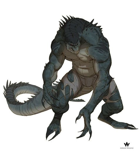 Lizard Monster, Killer Croc, 다크 판타지, Alien Concept Art, Monster Concept Art, Fantasy Monster, Fantasy Creatures Art, Mythical Creatures Art, Monster Design