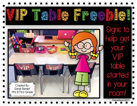 Mrs Barnett First Grade - VIP Table Vip Student, Junior Kindergarten, Motivating Students, Dojo Ideas, Classroom Table, Vip Table, Vip Kid, School Decoration, School Tables