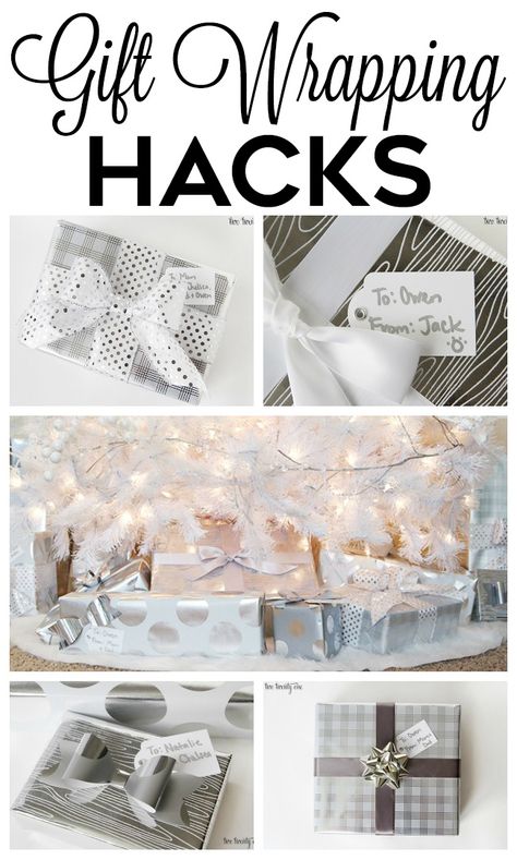 Gift wrapping hacks! Make your gifts look amazing without a ton of effort! Wrapping Tips And Tricks, Gift Wrapping Hacks, Wrapping Hacks, Wrapping Tips, Dollar Store Christmas Decor, Vintage Christmas Tree Decorations, Random Tips, Christmas Dining Room, Cheap Christmas Gifts