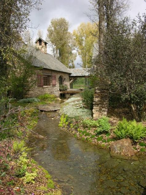 Stone Cottages, Storybook Cottage, Cottage Cabin, Dream Cottage, Stone Cottage, Fantasy House, Traditional Landscape, Cabins And Cottages, Secret Places