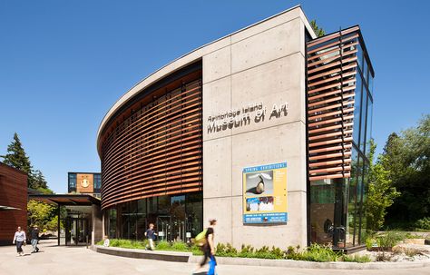 Bainbridge Island Museum of Art | Coates Design Architects | Seattle Architects Museum Exterior, Art Museum Architecture, Bainbridge Island Washington, Filipino Architecture, Prairie Home, Facade Architecture Design, Pole Barn House Plans, Bainbridge Island, Museum Architecture