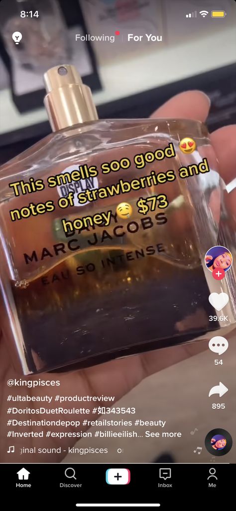 pls i wear this perfume like everyday and i can tell u it doesn’t smell like strawberries or honey 😭 it’s kinda sweet and spicy i rlly like it. i feel like it has its own unique smell It smells AMAZING. I would say I smell rich after spraying this on! Fast shipping. Nice size bottle and the less you spray the BETTER it smells. Long lasting. Definitely recommend. Click the pic for amazon link Target Fragrance, Target Perfume, Daisy Eau So Intense, Smell Like Strawberries, Best Smelling Perfume, Best Perfumes For Women, Vanilla Honey, Fragrance Lab, House Smell Good