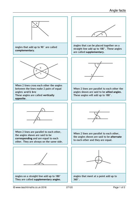 Angle facts Angles Math, Angle Relationships, Angles Worksheet, Relationship Worksheets, Teaching Math Strategies, Teaching Geometry, Lines And Angles, Math Quotes, Circle Math