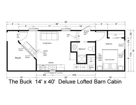 40x16 Shed House Plans, 14x40 Shed House Floor Plans, 14x40 Shed House, 14x40 Cabin Floor Plans, Lofted Cabin, Lofted Barn Cabin, Portable Building, Shed House, Shed Floor Plans