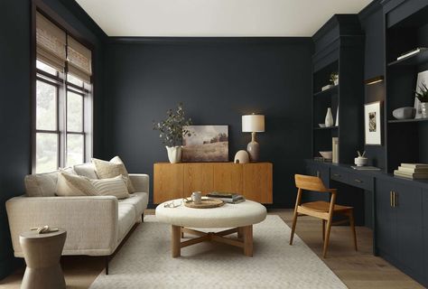 Behr Colors, Black Paint Color, Dark Paint Colors, Behr Paint, Cracked Pepper, Paint Companies, Paint Brands, Room Paint, Black Walls