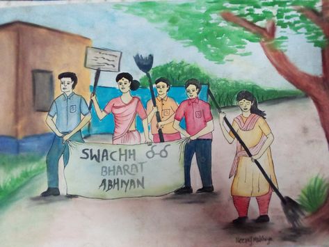 SWATCHH BHARAT Abhiyan l
Painting drawing

(Neeraj mukhiya deaf) Swachata Abhiyan Drawing, Independence Day Drawing, 15 August, Scrapbook Book, Poster Drawing, Nature Art Painting, Painting Drawing, Cute Little Drawings, Water Colour