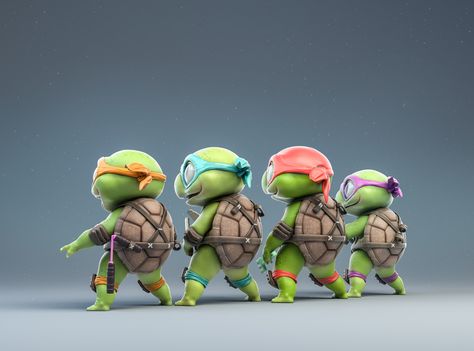 ArtStation - BMNT // Baby Mutant Ninja Turtles Baby Ninja Turtle, Baby Ninja, Hold My Beer, Toy Sculpture, Ninja Turtles Artwork, Tmnt Art, Cartoon Character Pictures, Baby Turtles, Cute Cartoon Pictures