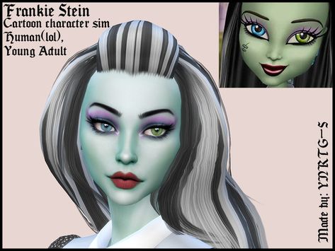 Sims 4 Cc Frankie Stein Hair, Sims 4 Cc Frankie Stein, Sims 4 Frankie Stein, Sims 4 Cc Monster High Hair, Frankie Stein Sims 4 Cc, Monster High Sims 4, Sims 4 Monster High Cc, Monster High Makeup, Monster High Ghoulia