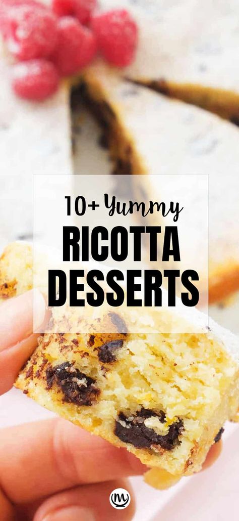 Ricotta Recipes Healthy, Ricotta Cheese Recipes Dessert, Riccota Cheese Recipes, Ricotta Desserts, Ricotta Cheese Desserts, Cheese Dessert Recipes, Ricotta Recipes Dessert, Recipes Using Ricotta Cheese, Recipe Using Ricotta