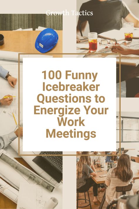 Looking to add some fun to your work meetings? Look no further! Discover 100 hilarious icebreaker questions on our website that will have your team laughing and energized. Don't miss out on these great conversation starters! Ice Breakers For New Employees, Ice Breaker Work Meeting, Work Questions Of The Day, Conversation Starters For Work, Icebreaker Ideas For Meetings, Icebreaker For Work Meeting, Team Meeting Questions, Management Team Building Activities, Leading Team Meetings