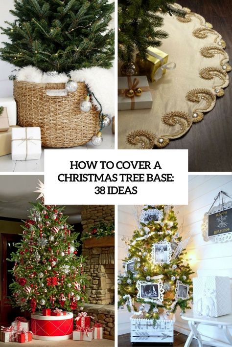 how to cover a christmas tree base 38 ideas cover Bottom Of Christmas Tree Ideas, Christmas Tree Tumblr, Christmas Tree Base Cover, Tree Base Cover, Christmas Tree Ring, Diy Christmas Tree Skirt, Christmas Tree Base, Gold Christmas Tree Decorations, Best Home Design