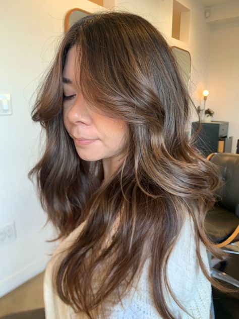 Tonal Brunette Hair, Latte Brown Balayage, Latte Brunnet Hair, Latte Burnett Hair, Latte Brunette Highlights, Latte Brunette Balayage, Latte Brown Hair Color, Macchiato Hair Color, Brunette Balayge