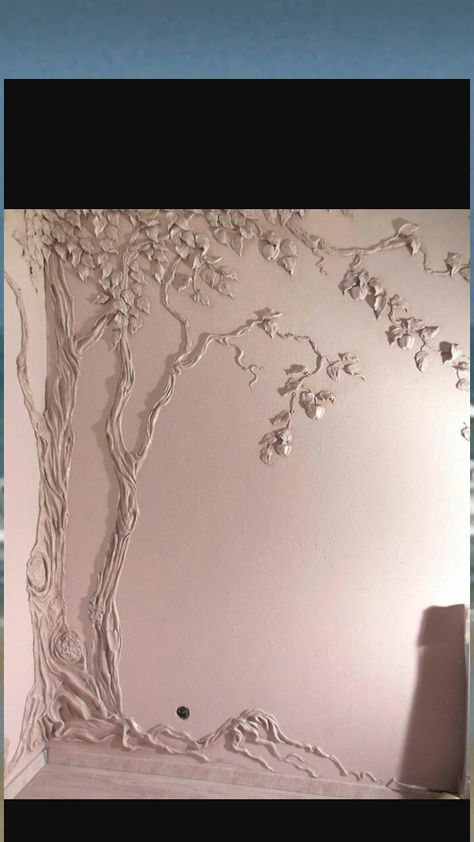 Drywall Art Wall, Painting With Plaster, Plaster Relief, Drywall Art, Wall Tree, Tree Mural, Book Tree, Plaster Wall Art, Dimensional Wall