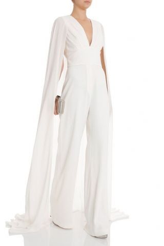 21fe5b8ba755eeaece7a450849876228desc50922770ri Wedding Pantsuit With Cape, White Jumpsuit With Cape, Cape Pantsuit, Pantsuit With Cape, Wedding Jumpsuit With Cape, Bridal Pantsuit Brides, Bridal Jumpsuit With Cape, Bridal Jumpsuit With Train, Elie Saab Jumpsuit