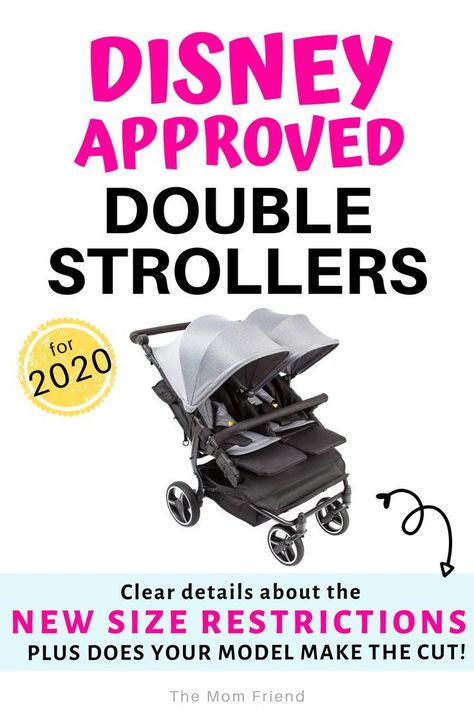 Headed to Disney? Before you plan out your stroller hacks, rental plans, or information on parking, make sure you know if your double stroller makes the cut and passes Disney's stroller rules at Disneyland and Walt Disney World parks. Plus get a list of double strollers that do, and those that do not for 2020! #disney #disneytravel #babygear Disneyland Stroller Hacks, Disney Stroller Decoration, Best Twin Strollers, Triplet Stroller, Toddler Plane Travel, Stroller Hacks, Disney Stroller, Bob Stroller, Strollers At Disney World