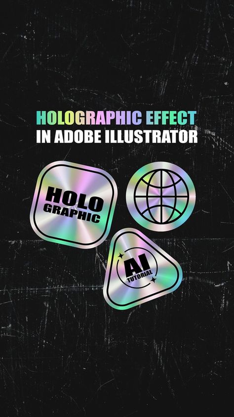 Holographic Illustration, Illustrator Tips, Holographic Design, Adobe Tutorials, Make Your Logo, Save For Later, More Design, Illustrator Tutorials, Photoshop Tutorial