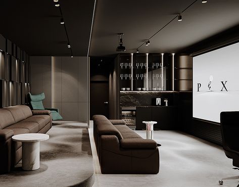 | CINEMA ROOM | (2) | Images :: Behance Cinema Room Ideas, Cinema Living Room, Basement Theater Room, Cinema Room Decor, Luxury Home Cinema Room, Theater Room Ideas, Projector Room, Cinema Room Design, Home Theatre Design