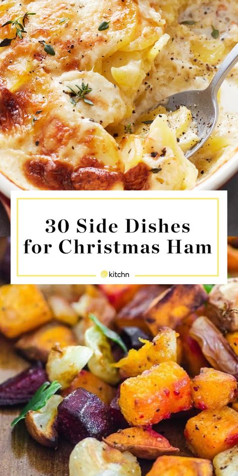 30 Christmas Ham Side Dishes - What to Serve with Christmas Ham | Kitchn Vegetable Side Dish For Christmas, Brisket Christmas Dinner Sides, Christmas Diner Ideas, Christmas Ham Side Dishes, Christmas Day Side Dishes, Christmas Prime Rib Dinner Menu Ideas, Prime Rib Side Dishes Christmas Dinners, Christmas Sides Dishes Make Ahead, Prime Rib Dinner Menu Holiday Sides