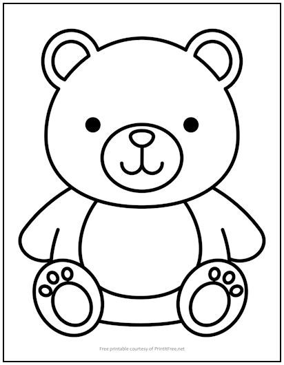 Teddy Bear Coloring Pages Free Printable, Colouring Pages For Kids Easy, Teddy Bear Outline, Teddy Drawing, Teddy Bear Sketch, Teddy Bear Coloring Pages, Bear Template, Bear Printable, Teddy Bear Drawing