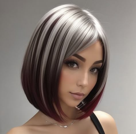 Trendy Balayage, Trendy Layered Hairstyles, Balayage Styles, Rambut Brunette, Silver Blonde Hair, Silver Blonde, Peinados Fáciles Para Cabello Corto, Hair Color Highlights, Halloween Hair