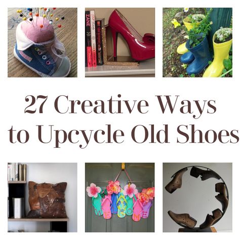 Hello, DIYers! Have an old, worn out pair of shoes or a lonely shoe without a twin? They don’t have to end up in the trash bin! If you don’t want to give your shoes a sprucing up, you can always use them to make home decor or other useful items to be used around […] The post 27 Creative Ways to Upcycle Old Shoes appeared first on DIY Projects by Big DIY Ideas. Recycled Shoes Diy Ideas, Upcycle Shoes Diy, Old Shoes Diy, Old Shoes Upcycle, Shoe Art Diy, Repurposed Shoes, Diy Shoes Makeover, Shoe Decorations Diy, Shoe Upcycle