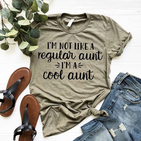 FREE SHIPPING on all orders over $35 Aunt Shirt, Aunt Gift for Aunt TShirt Cool Aunt T Shirt Best Aunt Shirt Favorite Aunt Bella Canvas T-shirt Funny Aunt Shirts DISCOUNT CODES -Spend $35 get Free Shipping. No code needed. -Spend $100 get 25% off. Use code: SPEND100GET25 -Spend $200 get 30% off. Use code: SPEND200GET30 Please keep in mind only 1 discount code can be used. Free shipping is only for domestic shipping. SHIRTS Our shirts are SOFT and COMFY! For a cute, trendy look, you can tie a kno Cute Aunt And Niece Shirts, Best Aunt Gifts, Aunt Announcement, Aunt Tshirt, Auntie Life, Cool Aunt, Pregnancy Reveal Shirt, Aunt Shirt, Aunt T Shirts