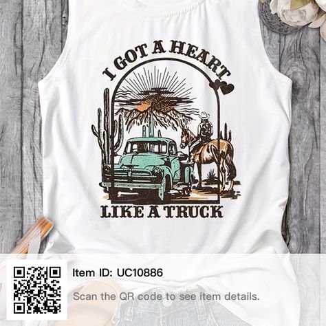 Womens Summer Wardrobe, Heart Like A Truck, Truck Tank, Trucks Print, A Truck, Summer Tank Tops, Outfit Posts, Top Casual, A Heart