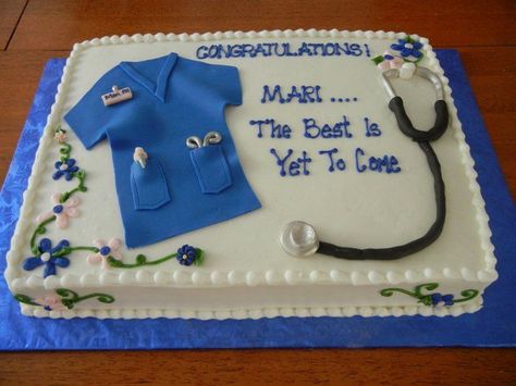 Nursing Graduation Cakes, Graduation Sheet Cakes, Medical Cake, Cake Paris, Nursing School Graduation Party, Doctor Cake, Nursing Cake, Nurse Party, School Cake