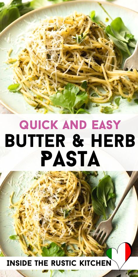 Butter And Herb Pasta, Herb Noodles Garlic Butter, Herbed Pasta Recipes, Pasta With Parsley, Knorr Butter And Herb Pasta Copycat, Creamy Herb Pasta, Butter And Herb Noodles, Cowboy Butter Pasta, Homemade Herb Pasta