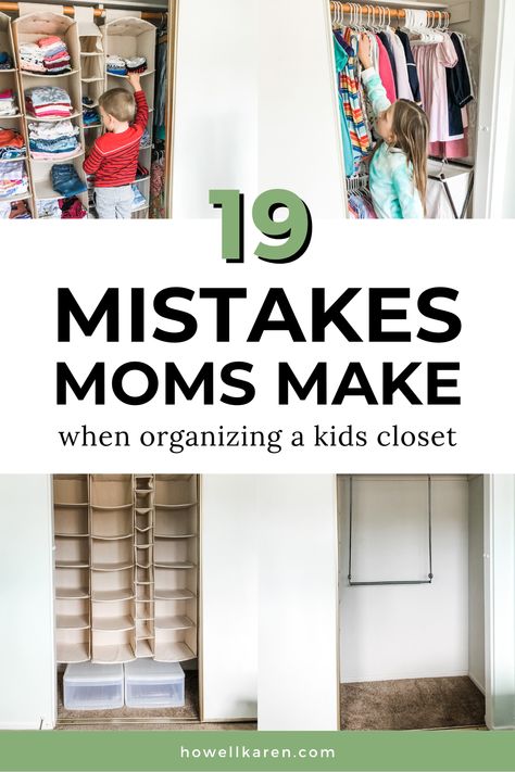 Childs Closet Organization Ideas, Kids Closet Organization Toys, Kids Clothing Storage Small Spaces, Closet Organization Ideas Kids Room, Sibling Closet Organization, Kids Closet Shelving Ideas, Shared Bedroom Closet Organization, Storing Kids Shoes, Kids Closet Makeover Diy