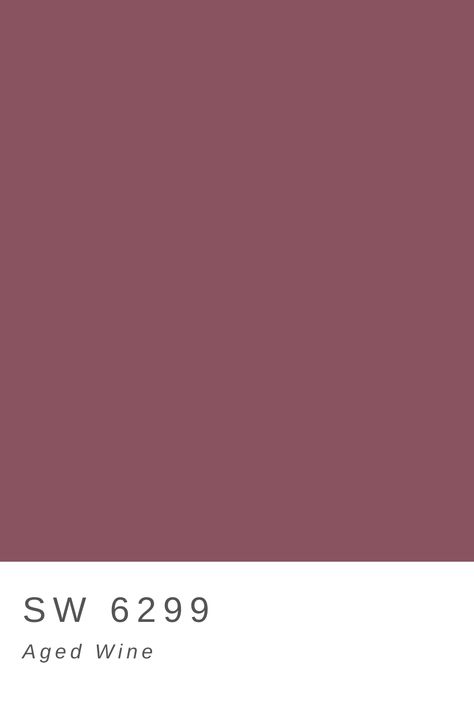 Sherwin Williams SW 6299 Aged Wine Wine Color Painted Walls, Aged Wine Sherwin Williams, Sherwin Williams Merlot, Sherwin Williams Dusty Rose, Wine Color Bedroom, Aubergine Paint Color, Bathroom Paint Color Schemes, Burgundy Room, Nursery Paint