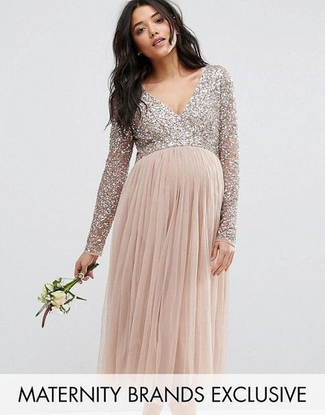 35 Gorgeous Baby Shower Dresses Sequin Maternity Dress, Maternity Office Wear, Maternity Long Dress, Maternity Bridesmaid Dresses, Dresses For Pregnant Women, Shower Outfits, Bridesmaid Attire, Pregnant Wedding Dress, Baby Shower Dresses