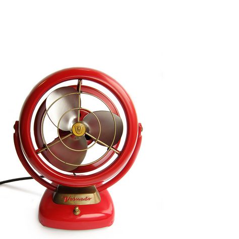 Whoever heard of a cherry red Vornado fan? Outrageous! (The Vornado company was born in Kansas.) Vornado Fan, Fan Ideas, Industrial Fan, Antique Fans, Old Fan, Retro Fan, Vintage Fans, Classic Home, Streamline Design