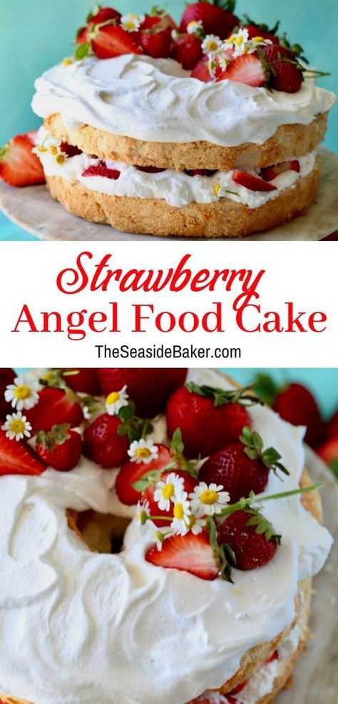 Dessert Strawberries, Strawberry Angel Food Cake, Light Cake, Hot Chocolate Fudge, Light Cakes, Slow Cooker Desserts, Best Cake Recipes, Strawberry Cakes, Strawberry Desserts