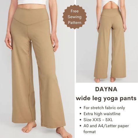 Yoga Pants Diy, Pants Pattern Free, Wide Leg Pants Pattern, Yoga Pants Pattern, Wide Leg Yoga Pants, Leg Yoga, Sewing Pants, Save The Earth, Free Pdf Sewing Patterns