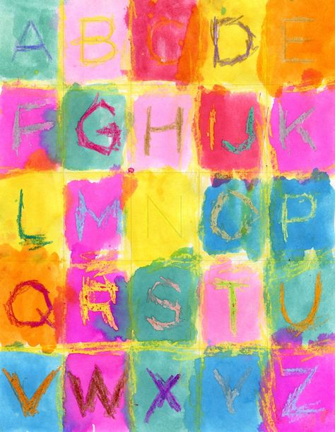 Alphabet Art for Kinders · Art Projects for Kids Color Theory For Kindergarten, Kindergarten Art Lessons Easy, Kindergarten Painting, Easy Kindergarten Art, Art Center Preschool, Art Fundraiser, Abc Art, Kindergarten Art Lessons, Kindergarten Art Projects