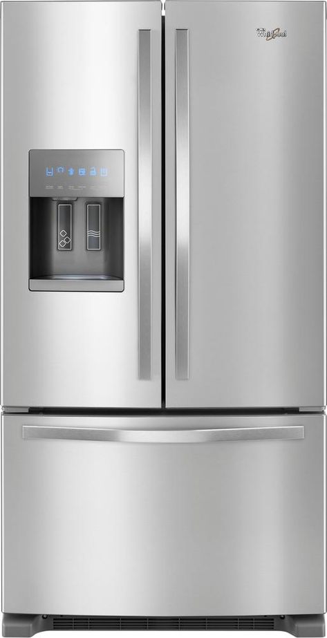 Whirlpool - 24.7 Cu. Ft. French Door Refrigerator - Stainless steel (Silver) Refrigerator Whirlpool, Steel French Doors, Pantry Drawers, Best Refrigerator, Kitchen Appliance Packages, Freezer Storage, Whirlpool Refrigerator, Stainless Steel Refrigerator, Outdoor Refrigerator