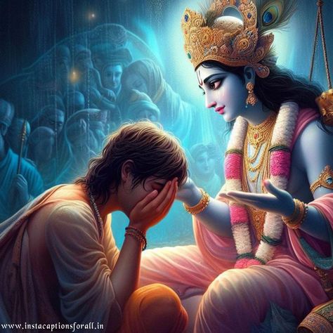 Krishna Hugging Devotee, Lord Krishna Stories, Happy Birthday Krishna, Hindu Tattoo, Krishna Avatar, Business Portrait Photography, Emotional Photos, Krishna Hindu, Canvas Art Quotes