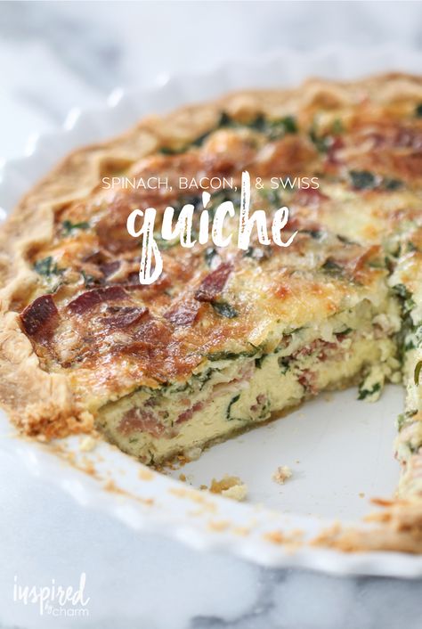 Wellington Recipes, Spinach Leek, Swiss Quiche, Cream Cheese Crust, Filet Mignon Chorizo, Bacon Quiche Recipe, Quiche Lorraine Recipe, Bacon Quiche, Cheese Crust