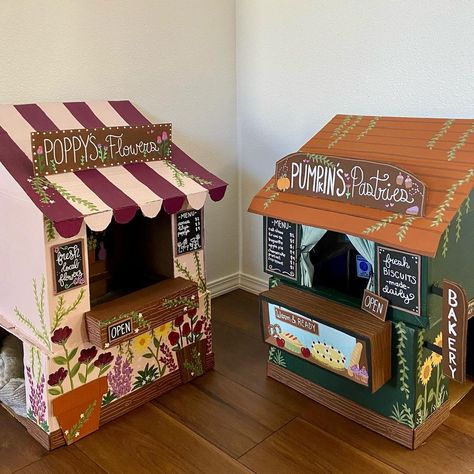 Instagram photo by Emma Movius • Apr 1, 2024 at 12:04 PM Cardboard Cat Crafts, Gingerbread Cat House, Box Cat House Diy, Cat Gingerbread House, Multi Cat Litter Box Ideas, Diy Cat Cardboard House, Diy Cat House Cardboard, Small Cat Room, Cat Cardboard Box Ideas