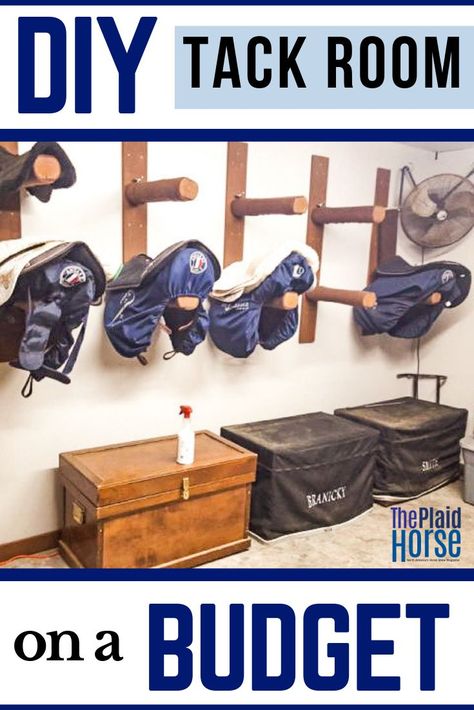 Saddle Racks Diy, Tack Room Design Ideas, Horse Tack Organization Ideas, Tackroom Organization, Tack Room Ideas Diy, Diy Stables For Horses, Diy Horse Barn Ideas, Horse Tack Room Organization, Tackroom Ideas Equestrian