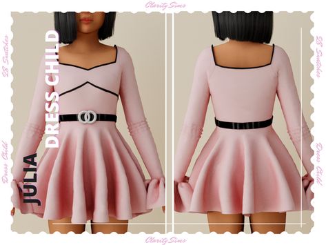 Júlia - Dress Child | Clarity Sims on Patreon Sims 4 Kid Cc Clothes, The Sims 4 Cc Clothing For Kids, Sims 4 Cc Children Clothes, Sims 4 Cc Clothes Kids Girl, Kids Sims 4 Cc Clothes, Sims 4 Cc Child Clothes Girl, The Sims 4 Cc Kids Clothing, The Sims 4 Cc Children Clothing, Sims 4 Cc For Kids