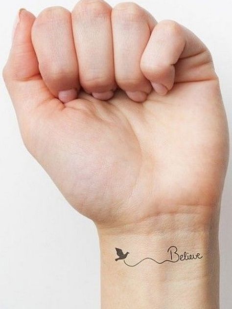 Tato Nama, Meaningful Word Tattoos, Tattoo Journal, Tattoos For Women Small Meaningful, Believe Tattoos, Tato Henna, Tattoo Schrift, Meaningful Tattoos For Women, Small Meaningful Tattoos