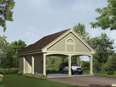 Giselle Carport Plan With Storage from houseplansandmore.com Carport Addition, Building A Carport, Garage Extension, Carport With Storage, 2 Car Garage Plans, 2 Car Carport, Plan Garage, Carport Sheds, Carport Plans